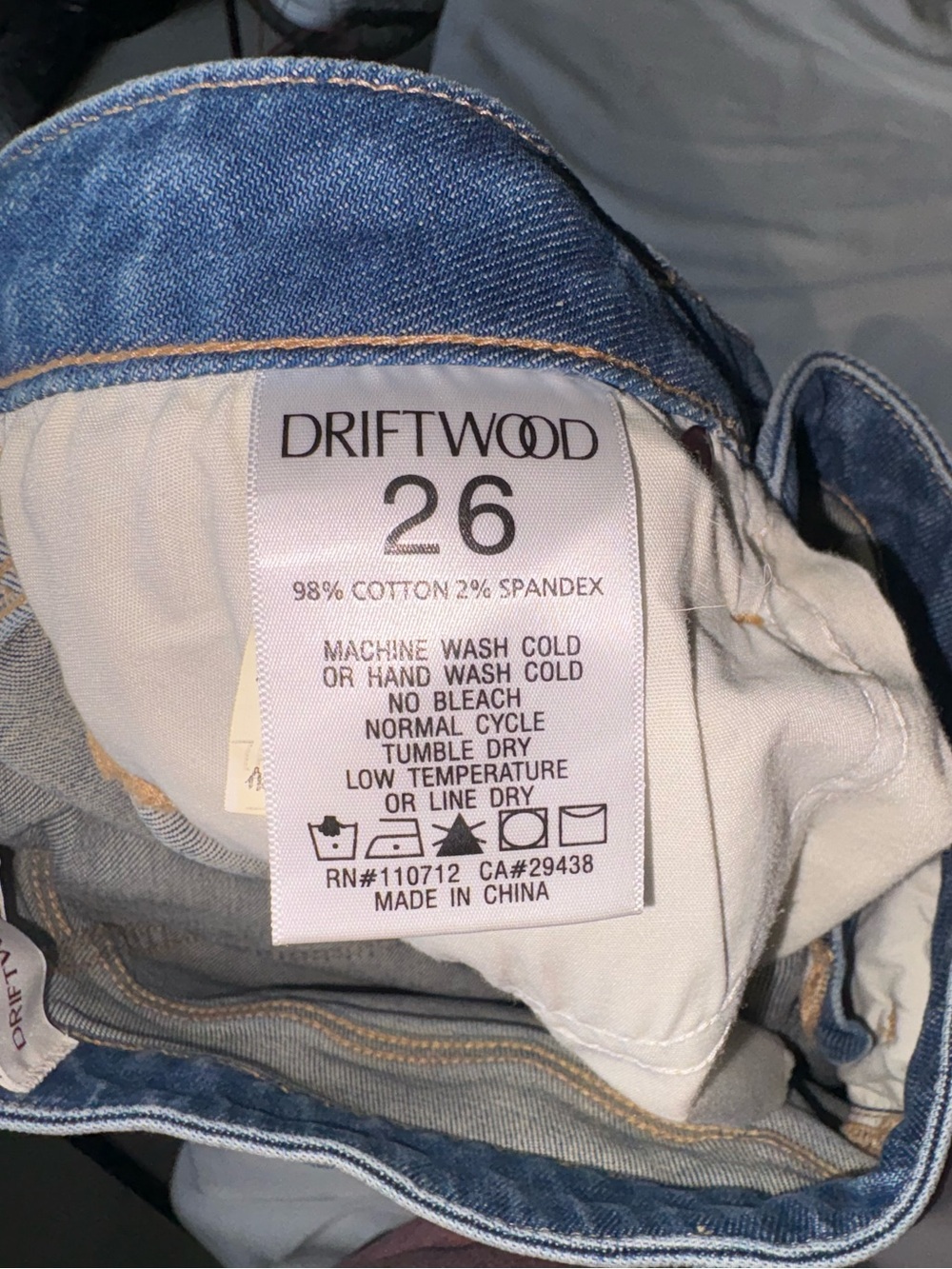 DRIFTWOOD Blue Flare Jeans with Red Floral Embroidery - Picture 7 of 7